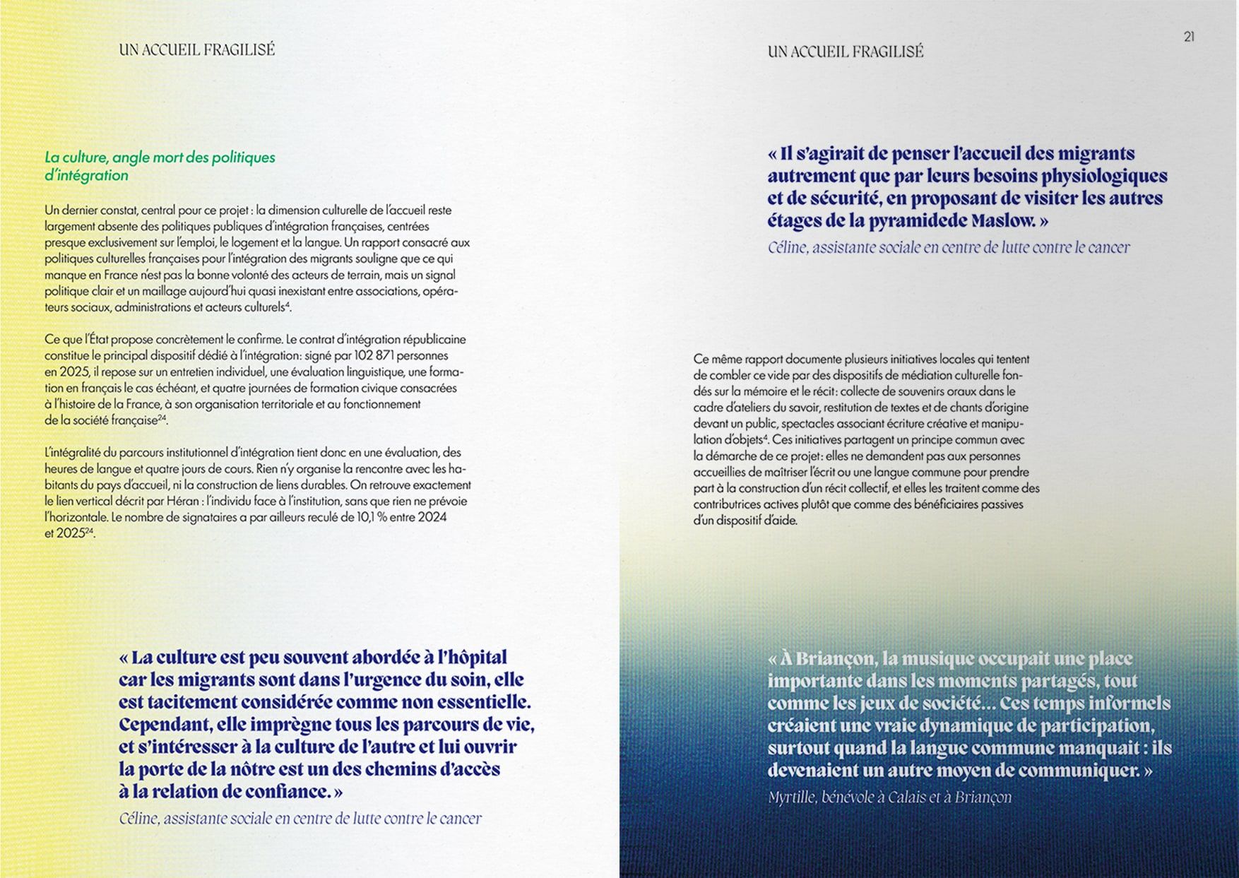 Double page « Un accueil fragilisé »