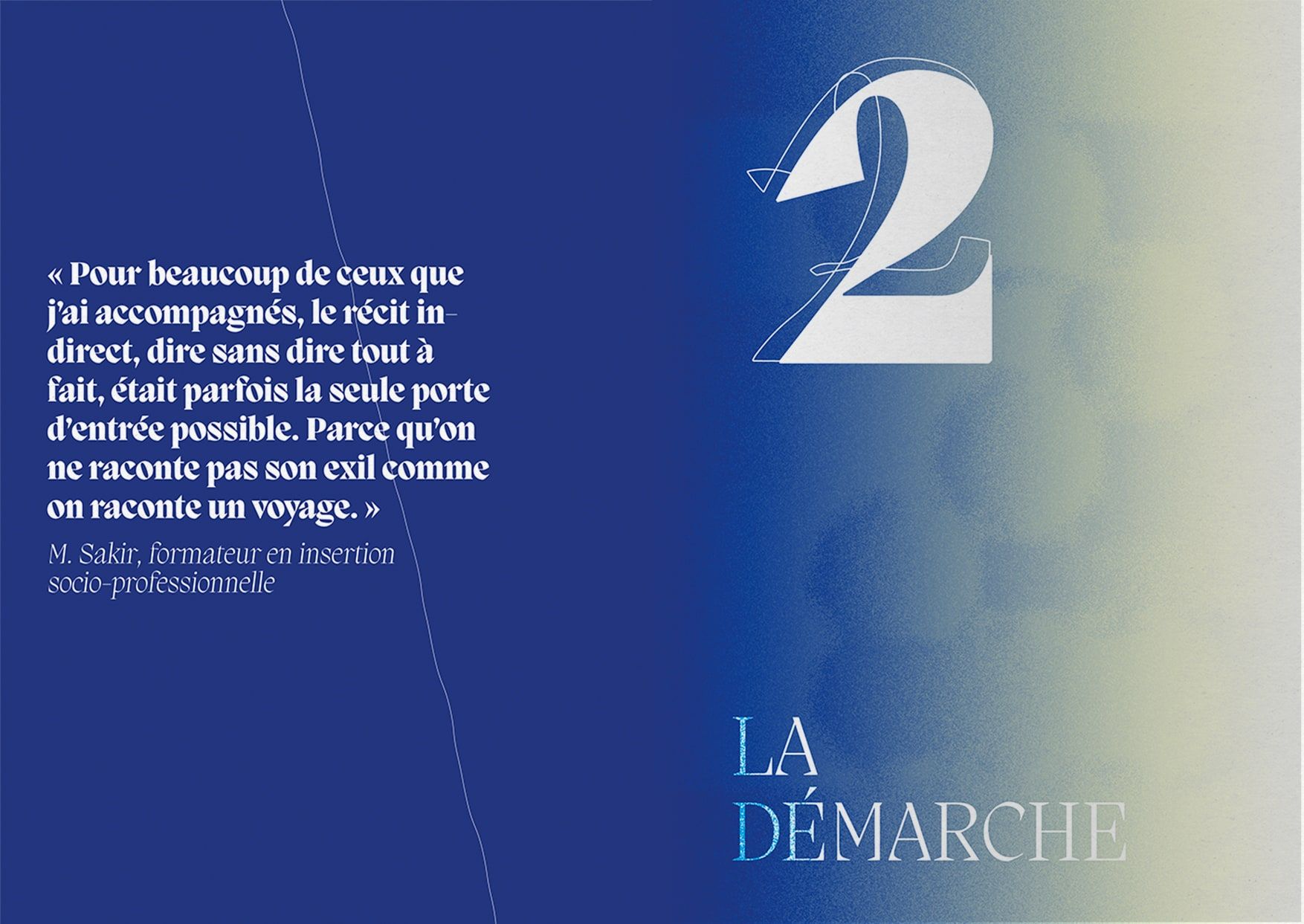 Double page « La démarche », chapitre 2