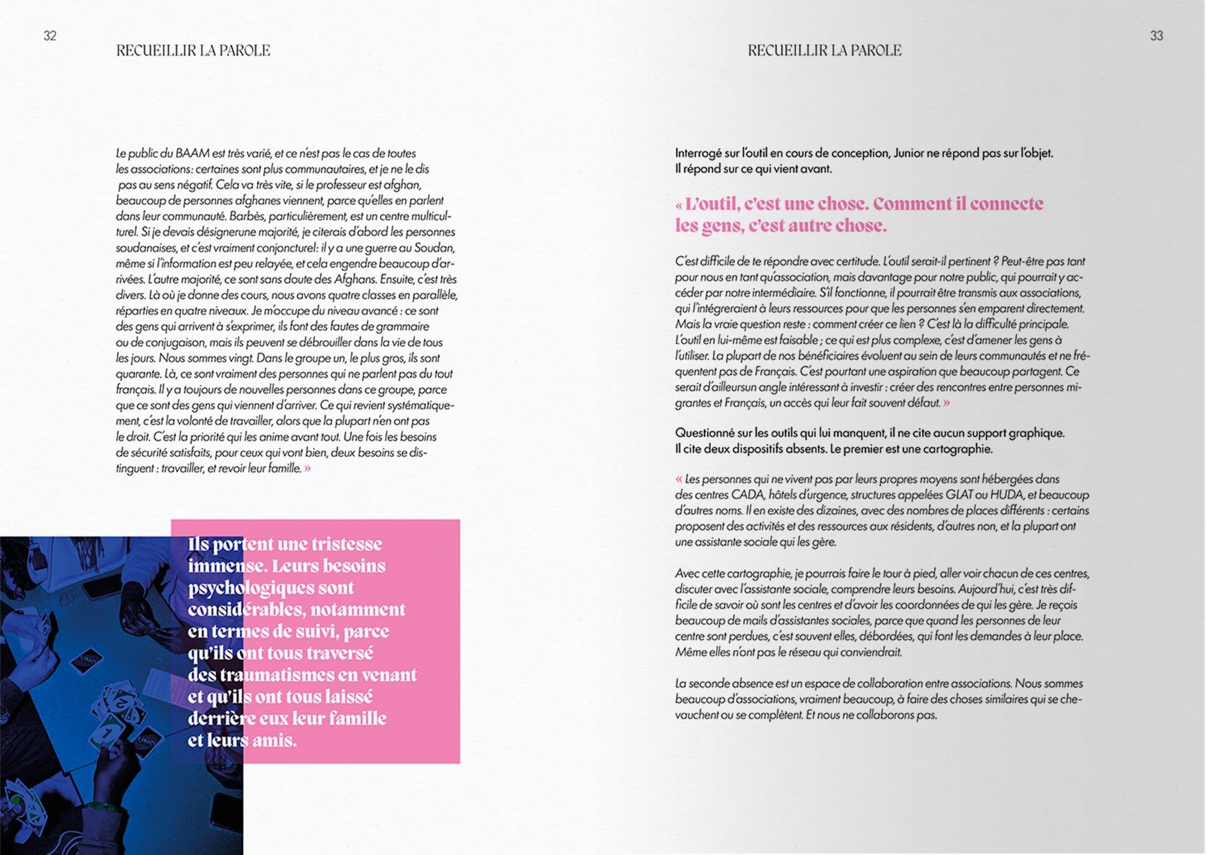 Double page « Recueillir la parole »